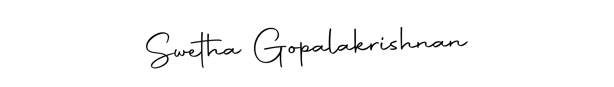 How to make Swetha Gopalakrishnan name signature. Use Autography-DOLnW style for creating short signs online. This is the latest handwritten sign. Swetha Gopalakrishnan signature style 10 images and pictures png