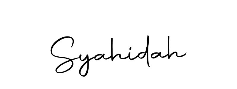 Create a beautiful signature design for name Syahidah. With this signature (Autography-DOLnW) fonts, you can make a handwritten signature for free. Syahidah signature style 10 images and pictures png