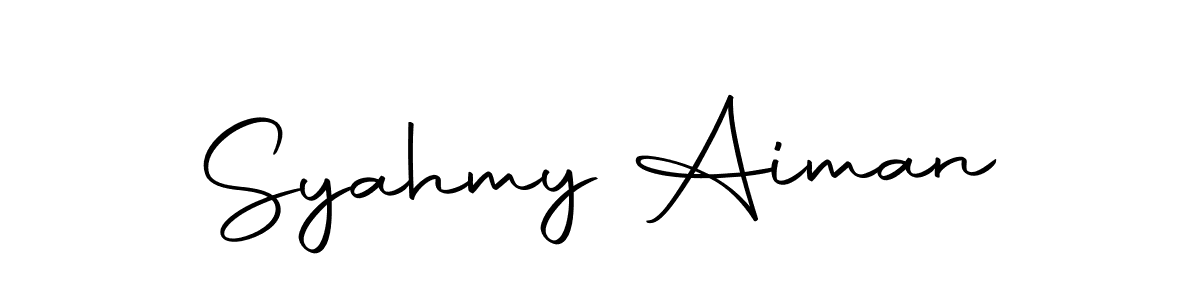 Create a beautiful signature design for name Syahmy Aiman. With this signature (Autography-DOLnW) fonts, you can make a handwritten signature for free. Syahmy Aiman signature style 10 images and pictures png