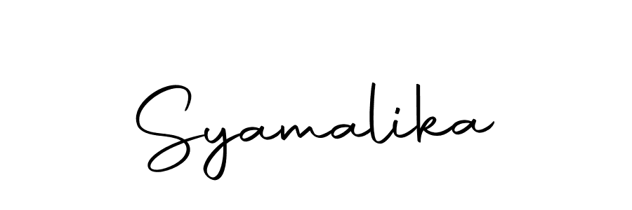 Design your own signature with our free online signature maker. With this signature software, you can create a handwritten (Autography-DOLnW) signature for name Syamalika. Syamalika signature style 10 images and pictures png