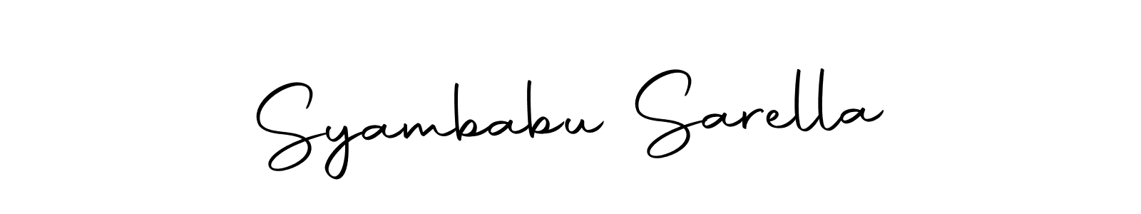 The best way (Autography-DOLnW) to make a short signature is to pick only two or three words in your name. The name Syambabu Sarella include a total of six letters. For converting this name. Syambabu Sarella signature style 10 images and pictures png