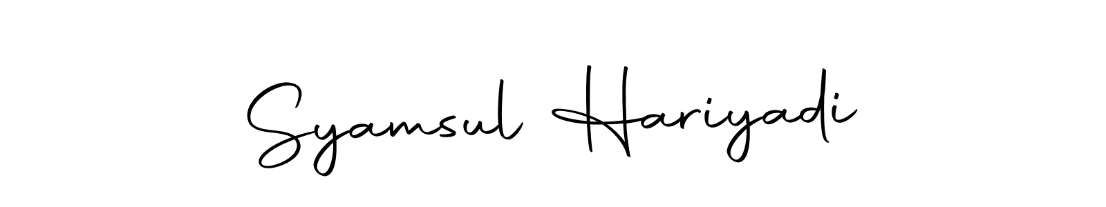 Similarly Autography-DOLnW is the best handwritten signature design. Signature creator online .You can use it as an online autograph creator for name Syamsul Hariyadi. Syamsul Hariyadi signature style 10 images and pictures png