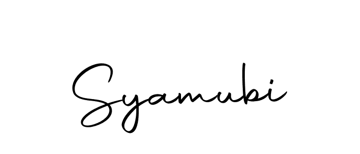 You should practise on your own different ways (Autography-DOLnW) to write your name (Syamubi) in signature. don't let someone else do it for you. Syamubi signature style 10 images and pictures png
