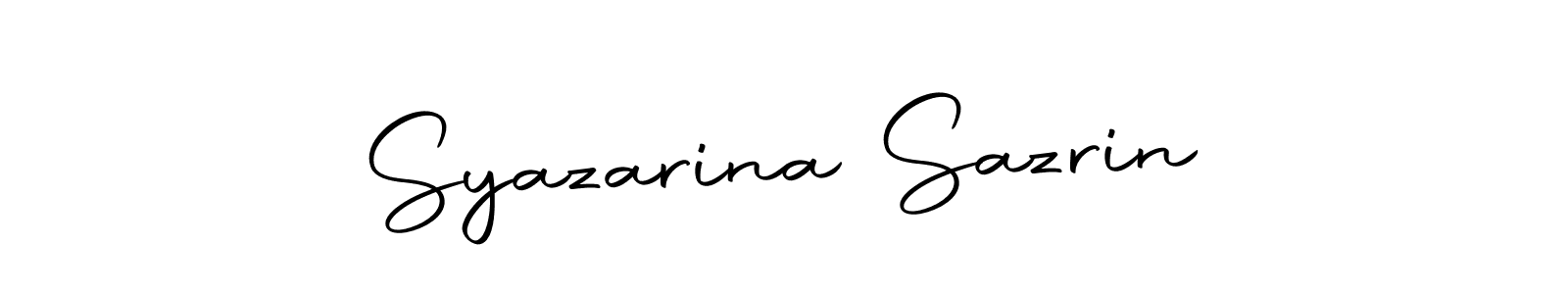 Autography-DOLnW is a professional signature style that is perfect for those who want to add a touch of class to their signature. It is also a great choice for those who want to make their signature more unique. Get Syazarina Sazrin name to fancy signature for free. Syazarina Sazrin signature style 10 images and pictures png