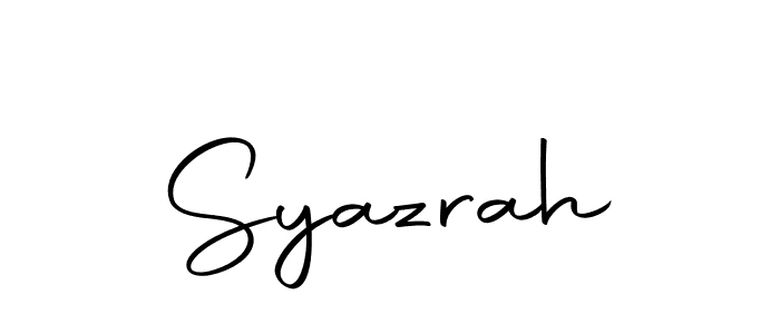 Create a beautiful signature design for name Syazrah. With this signature (Autography-DOLnW) fonts, you can make a handwritten signature for free. Syazrah signature style 10 images and pictures png