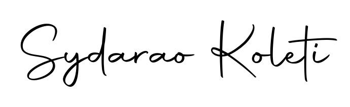 Make your name Sydarao Koleti memorable on every contract using Autography-DOLnW autograph style. Instant transparent background export available. Sydarao Koleti signature style 10 images and pictures png
