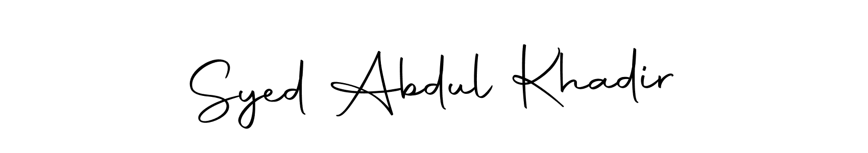 The best way (Autography-DOLnW) to make a short signature is to pick only two or three words in your name. The name Syed Abdul Khadir include a total of six letters. For converting this name. Syed Abdul Khadir signature style 10 images and pictures png