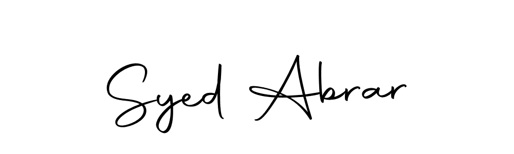 Also we have Syed Abrar name is the best signature style. Create professional handwritten signature collection using Autography-DOLnW autograph style. Syed Abrar signature style 10 images and pictures png