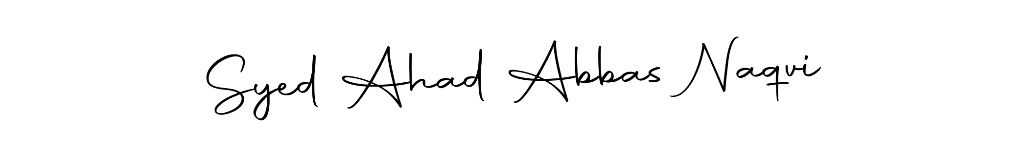 The best way (Autography-DOLnW) to make a short signature is to pick only two or three words in your name. The name Syed Ahad Abbas Naqvi include a total of six letters. For converting this name. Syed Ahad Abbas Naqvi signature style 10 images and pictures png