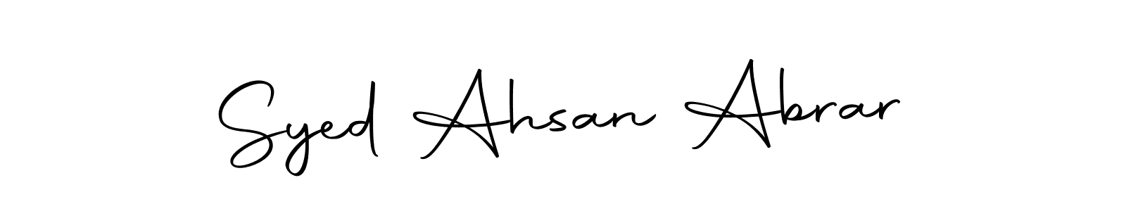 Make a beautiful signature design for name Syed Ahsan Abrar. Use this online signature maker to create a handwritten signature for free. Syed Ahsan Abrar signature style 10 images and pictures png