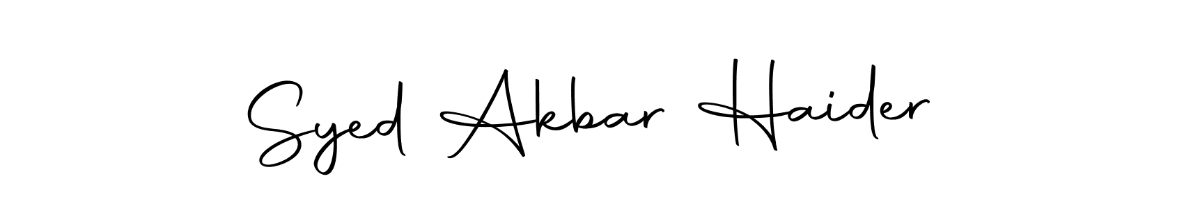 How to make Syed Akbar Haider name signature. Use Autography-DOLnW style for creating short signs online. This is the latest handwritten sign. Syed Akbar Haider signature style 10 images and pictures png