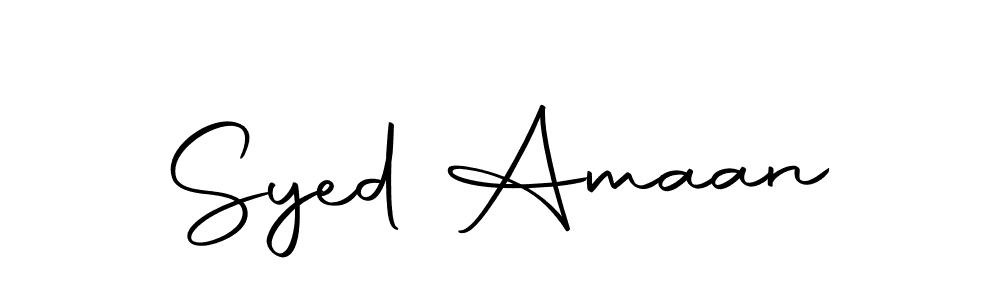 How to make Syed Amaan name signature. Use Autography-DOLnW style for creating short signs online. This is the latest handwritten sign. Syed Amaan signature style 10 images and pictures png