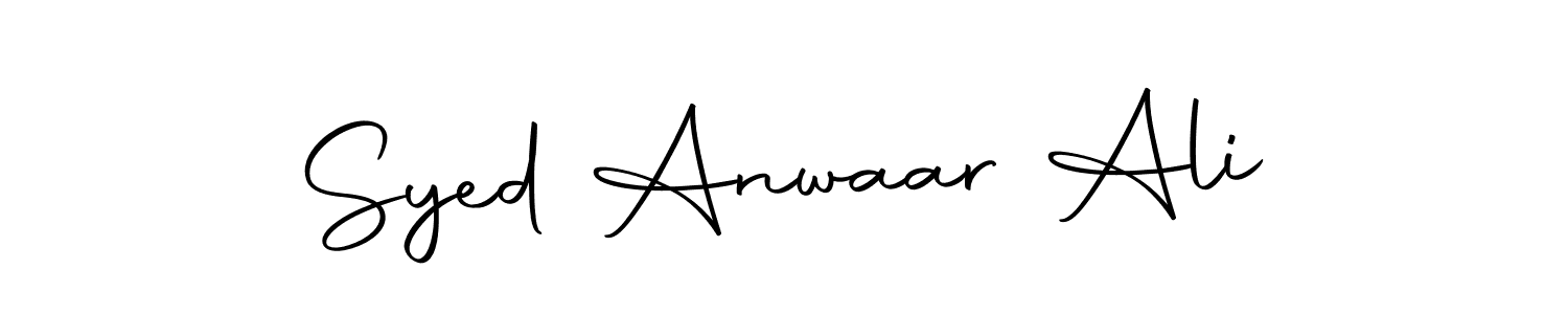 How to make Syed Anwaar Ali name signature. Use Autography-DOLnW style for creating short signs online. This is the latest handwritten sign. Syed Anwaar Ali signature style 10 images and pictures png