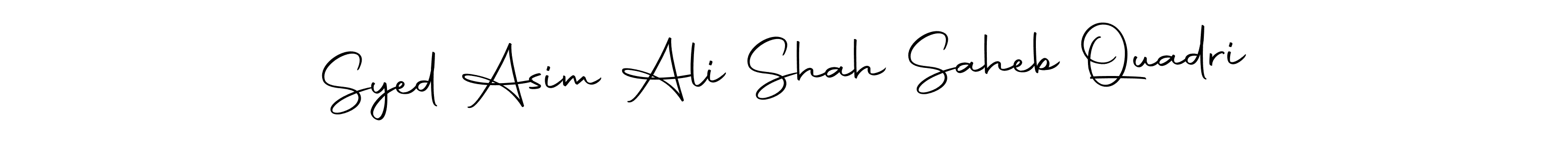 How to make Syed Asim Ali Shah Saheb Quadri name signature. Use Autography-DOLnW style for creating short signs online. This is the latest handwritten sign. Syed Asim Ali Shah Saheb Quadri signature style 10 images and pictures png