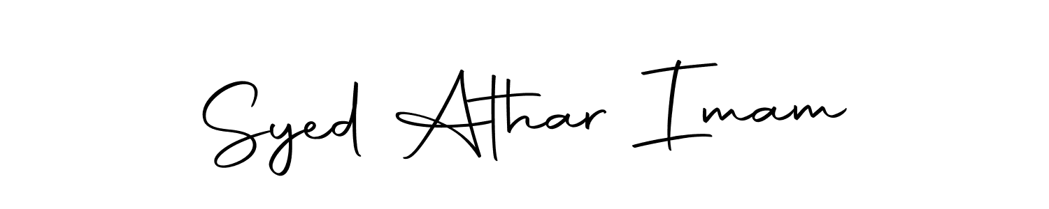You should practise on your own different ways (Autography-DOLnW) to write your name (Syed Athar Imam) in signature. don't let someone else do it for you. Syed Athar Imam signature style 10 images and pictures png