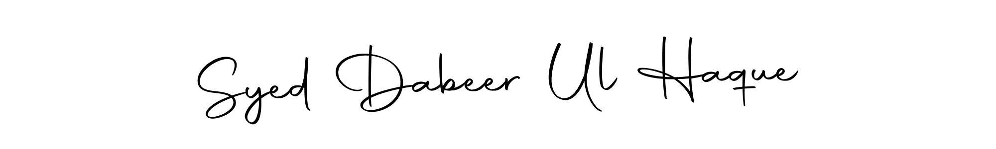 Also we have Syed Dabeer Ul Haque name is the best signature style. Create professional handwritten signature collection using Autography-DOLnW autograph style. Syed Dabeer Ul Haque signature style 10 images and pictures png