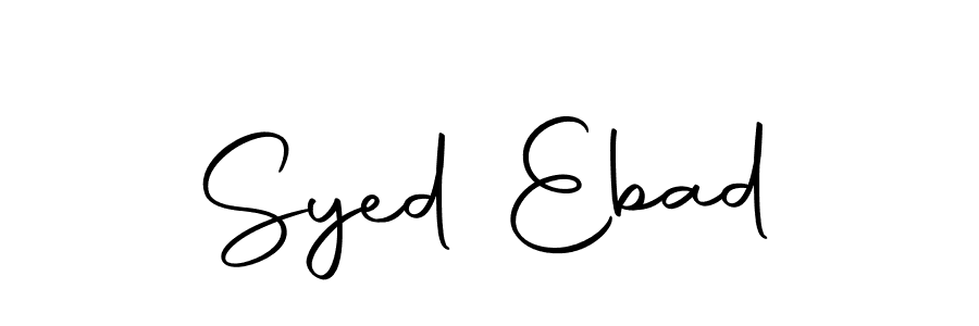 How to make Syed Ebad name signature. Use Autography-DOLnW style for creating short signs online. This is the latest handwritten sign. Syed Ebad signature style 10 images and pictures png