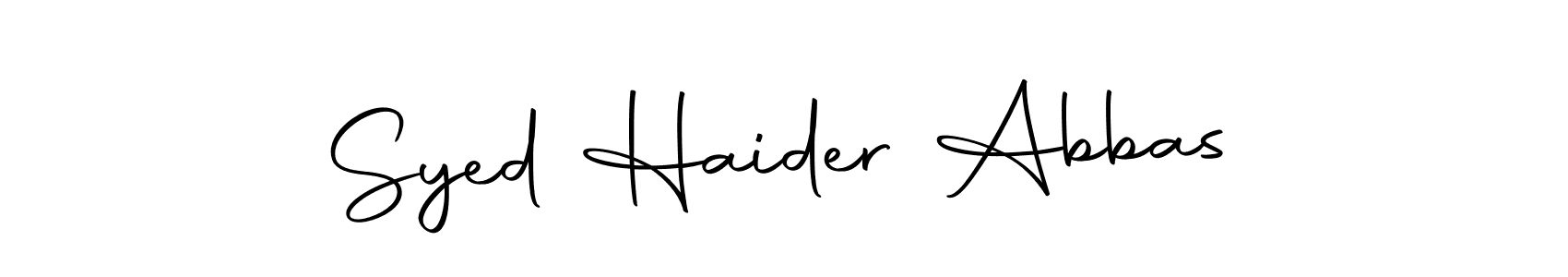 Create a beautiful signature design for name Syed Haider Abbas. With this signature (Autography-DOLnW) fonts, you can make a handwritten signature for free. Syed Haider Abbas signature style 10 images and pictures png