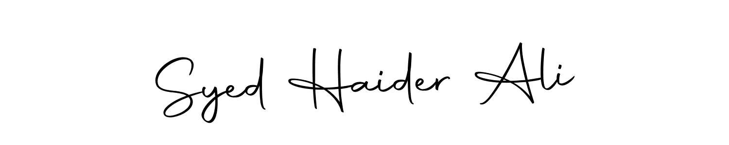 Create a beautiful signature design for name Syed Haider Ali. With this signature (Autography-DOLnW) fonts, you can make a handwritten signature for free. Syed Haider Ali signature style 10 images and pictures png