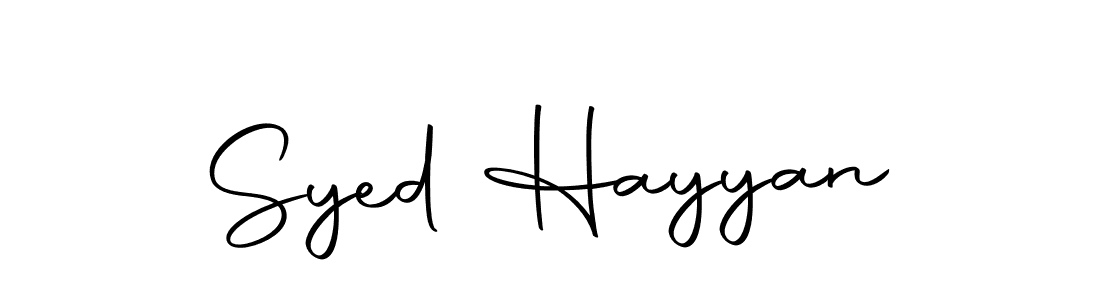 Use a signature maker to create a handwritten signature online. With this signature software, you can design (Autography-DOLnW) your own signature for name Syed Hayyan. Syed Hayyan signature style 10 images and pictures png