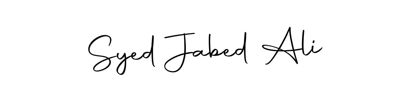 How to make Syed Jabed Ali name signature. Use Autography-DOLnW style for creating short signs online. This is the latest handwritten sign. Syed Jabed Ali signature style 10 images and pictures png