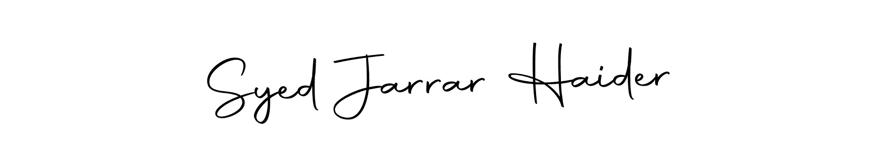 You can use this online signature creator to create a handwritten signature for the name Syed Jarrar Haider. This is the best online autograph maker. Syed Jarrar Haider signature style 10 images and pictures png