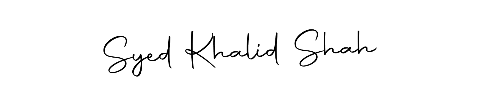 You can use this online signature creator to create a handwritten signature for the name Syed Khalid Shah. This is the best online autograph maker. Syed Khalid Shah signature style 10 images and pictures png