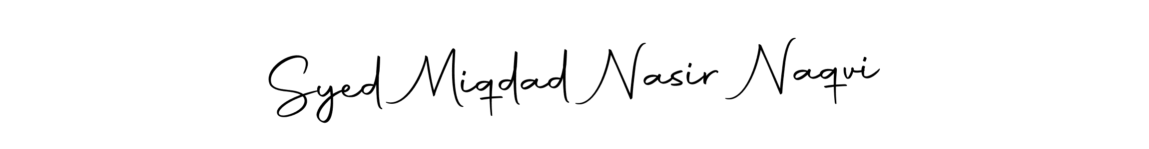 How to make Syed Miqdad Nasir Naqvi name signature. Use Autography-DOLnW style for creating short signs online. This is the latest handwritten sign. Syed Miqdad Nasir Naqvi signature style 10 images and pictures png