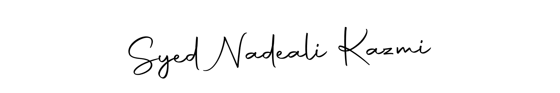 You can use this online signature creator to create a handwritten signature for the name Syed Nadeali Kazmi. This is the best online autograph maker. Syed Nadeali Kazmi signature style 10 images and pictures png