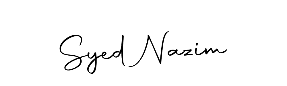 The best way (Autography-DOLnW) to make a short signature is to pick only two or three words in your name. The name Syed Nazim include a total of six letters. For converting this name. Syed Nazim signature style 10 images and pictures png