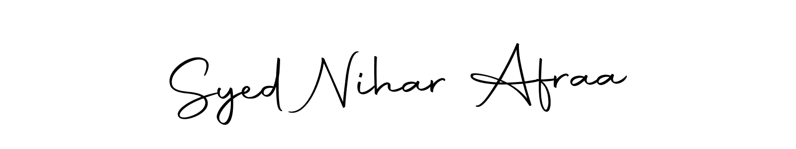 This is the best signature style for the Syed Nihar Afraa name. Also you like these signature font (Autography-DOLnW). Mix name signature. Syed Nihar Afraa signature style 10 images and pictures png