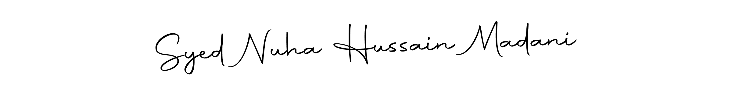 This is the best signature style for the Syed Nuha Hussain Madani name. Also you like these signature font (Autography-DOLnW). Mix name signature. Syed Nuha Hussain Madani signature style 10 images and pictures png