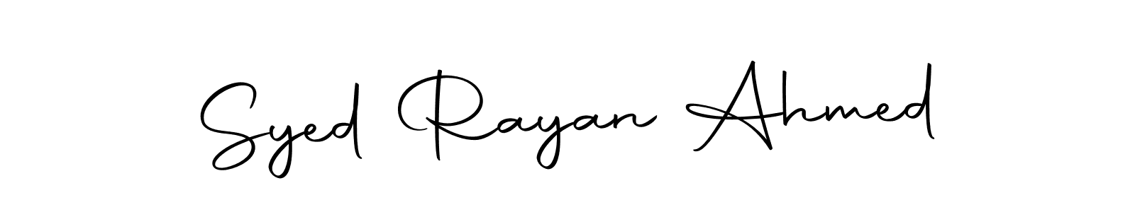 How to make Syed Rayan Ahmed name signature. Use Autography-DOLnW style for creating short signs online. This is the latest handwritten sign. Syed Rayan Ahmed signature style 10 images and pictures png