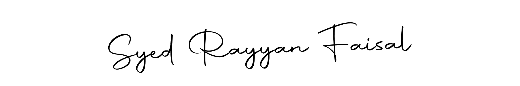 How to make Syed Rayyan Faisal name signature. Use Autography-DOLnW style for creating short signs online. This is the latest handwritten sign. Syed Rayyan Faisal signature style 10 images and pictures png