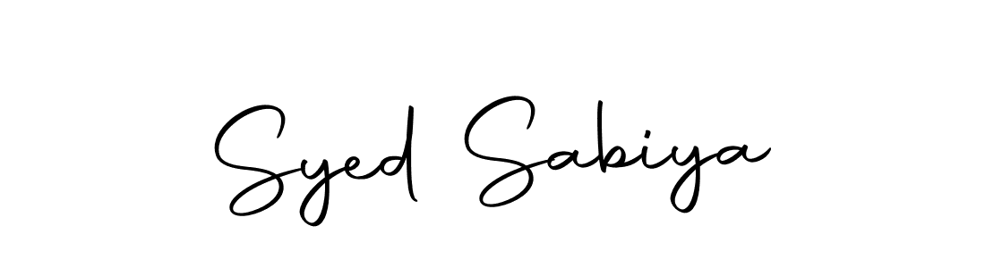 Create a beautiful signature design for name Syed Sabiya. With this signature (Autography-DOLnW) fonts, you can make a handwritten signature for free. Syed Sabiya signature style 10 images and pictures png