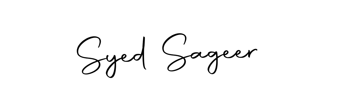How to make Syed Sageer name signature. Use Autography-DOLnW style for creating short signs online. This is the latest handwritten sign. Syed Sageer signature style 10 images and pictures png