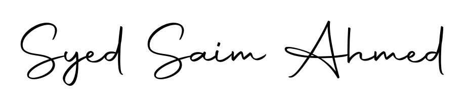 An effortless, minimalist signature concept for Syed Saim Ahmed using Autography-DOLnW design. Clean lines that look great on any document. Syed Saim Ahmed signature style 10 images and pictures png