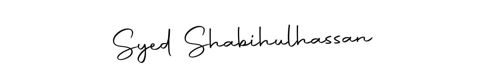 How to make Syed Shabihulhassan name signature. Use Autography-DOLnW style for creating short signs online. This is the latest handwritten sign. Syed Shabihulhassan signature style 10 images and pictures png