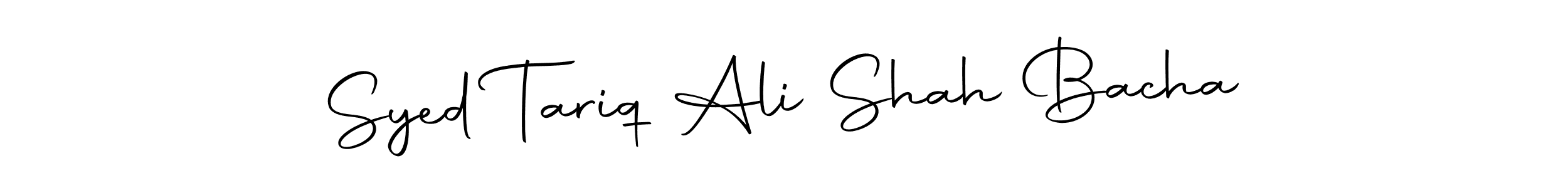 How to make Syed Tariq Ali Shah Bacha name signature. Use Autography-DOLnW style for creating short signs online. This is the latest handwritten sign. Syed Tariq Ali Shah Bacha signature style 10 images and pictures png