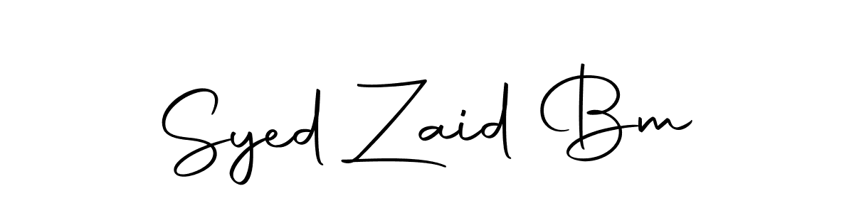 How to make Syed Zaid Bm name signature. Use Autography-DOLnW style for creating short signs online. This is the latest handwritten sign. Syed Zaid Bm signature style 10 images and pictures png