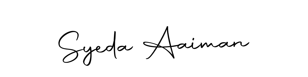 You should practise on your own different ways (Autography-DOLnW) to write your name (Syeda Aaiman) in signature. don't let someone else do it for you. Syeda Aaiman signature style 10 images and pictures png
