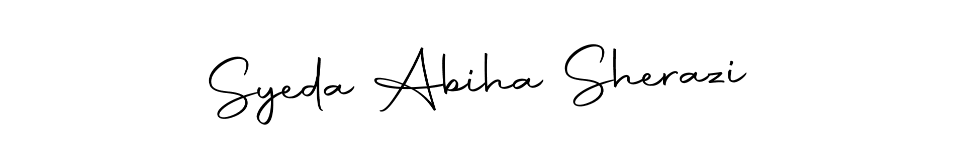 How to make Syeda Abiha Sherazi name signature. Use Autography-DOLnW style for creating short signs online. This is the latest handwritten sign. Syeda Abiha Sherazi signature style 10 images and pictures png