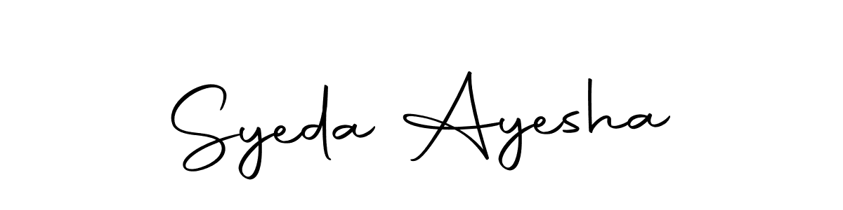 Make a beautiful signature design for name Syeda Ayesha. With this signature (Autography-DOLnW) style, you can create a handwritten signature for free. Syeda Ayesha signature style 10 images and pictures png