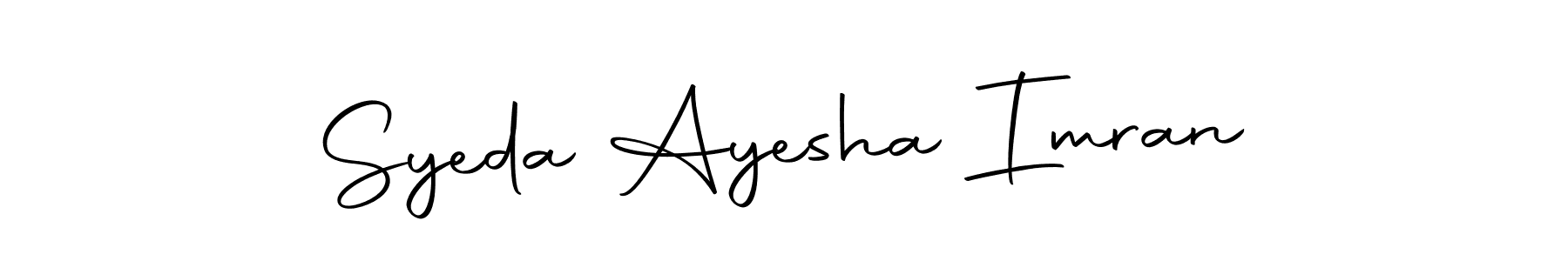 Create a beautiful signature design for name Syeda Ayesha Imran. With this signature (Autography-DOLnW) fonts, you can make a handwritten signature for free. Syeda Ayesha Imran signature style 10 images and pictures png