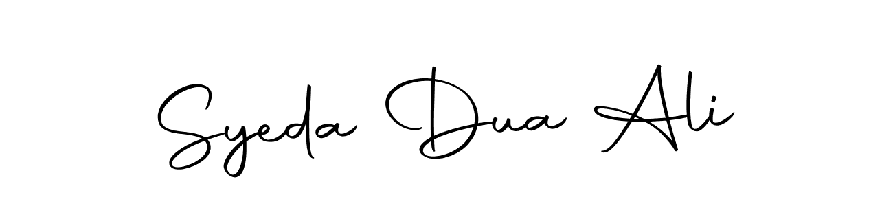 How to make Syeda Dua Ali name signature. Use Autography-DOLnW style for creating short signs online. This is the latest handwritten sign. Syeda Dua Ali signature style 10 images and pictures png