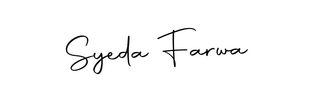 You should practise on your own different ways (Autography-DOLnW) to write your name (Syeda Farwa) in signature. don't let someone else do it for you. Syeda Farwa signature style 10 images and pictures png