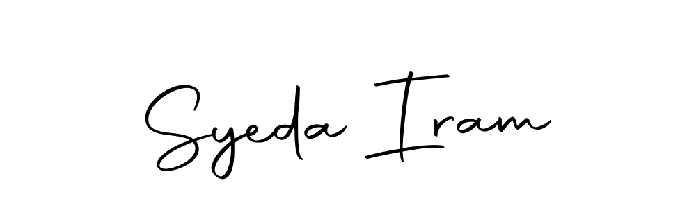 Use a signature maker to create a handwritten signature online. With this signature software, you can design (Autography-DOLnW) your own signature for name Syeda Iram. Syeda Iram signature style 10 images and pictures png