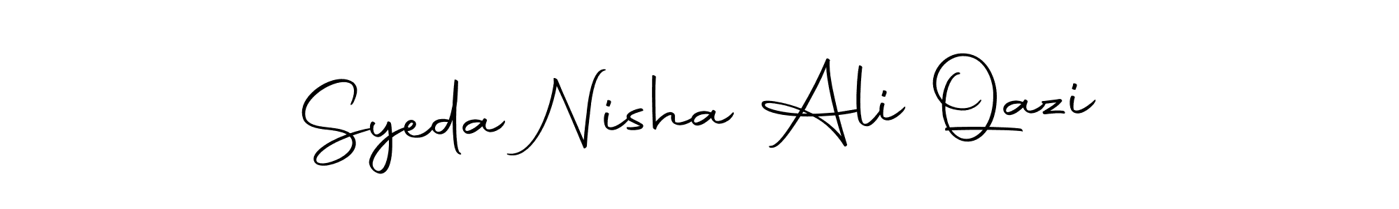 Create a beautiful signature design for name Syeda Nisha Ali Qazi. With this signature (Autography-DOLnW) fonts, you can make a handwritten signature for free. Syeda Nisha Ali Qazi signature style 10 images and pictures png