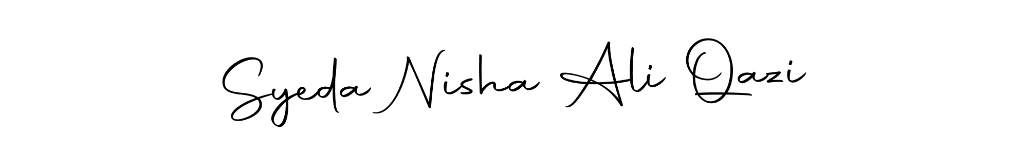 Create a beautiful signature design for name Syeda Nisha Ali Qazi. With this signature (Autography-DOLnW) fonts, you can make a handwritten signature for free. Syeda Nisha Ali Qazi signature style 10 images and pictures png