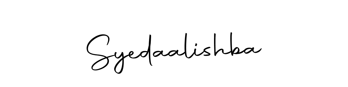 Use a signature maker to create a handwritten signature online. With this signature software, you can design (Autography-DOLnW) your own signature for name Syedaalishba. Syedaalishba signature style 10 images and pictures png